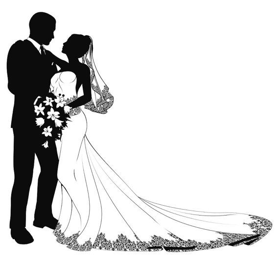 2 Wedding Pairs Theme Paper Cut Silhouette Design by DesignWedding ...