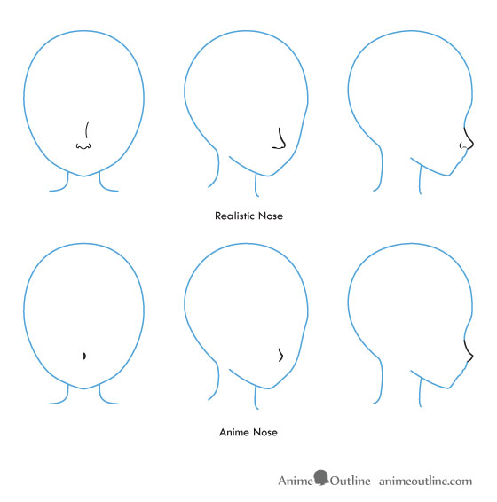 How to Draw Anime and Manga Noses | Anime Outline