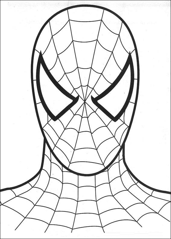 coloring pages of spiderman mask cartoon for school kids for ...