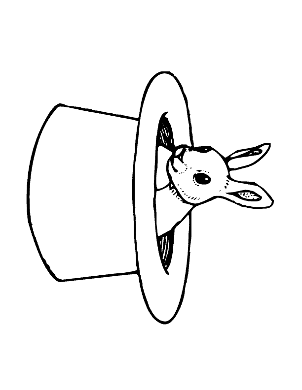 rabbit in a hat Colouring Pages (page 3)