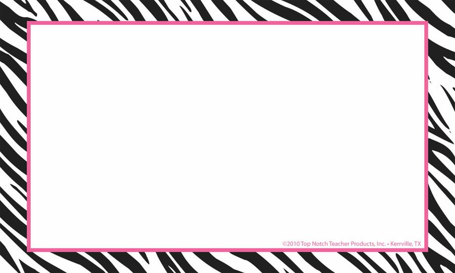 Border Index Cards 4 x 6 Zebra Blank | TOP3654
