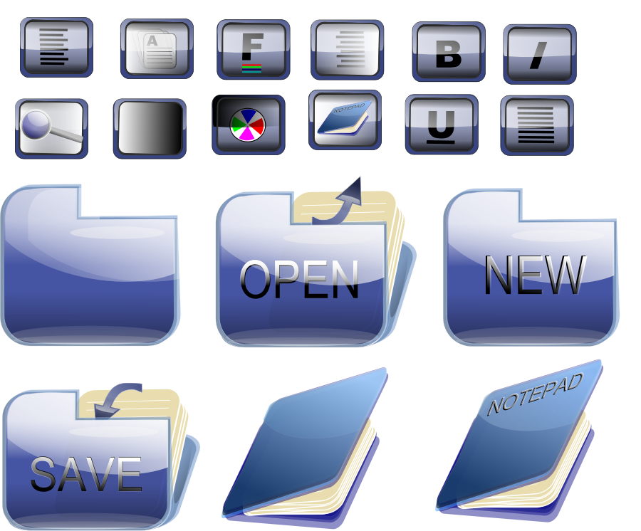 Icons writing calculation database Clipart, vector clip art online ...