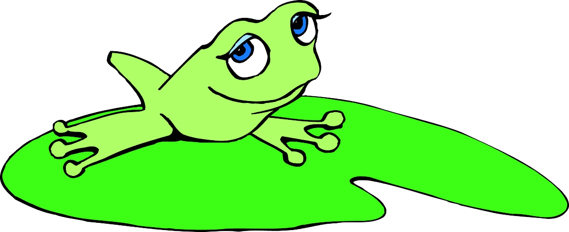Frog On Lily Pad Drawing