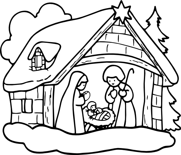 Black And White Winter Scene Clip Art - Gallery