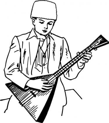 Boy Playing Balalaika clip art - Download free Other vectors