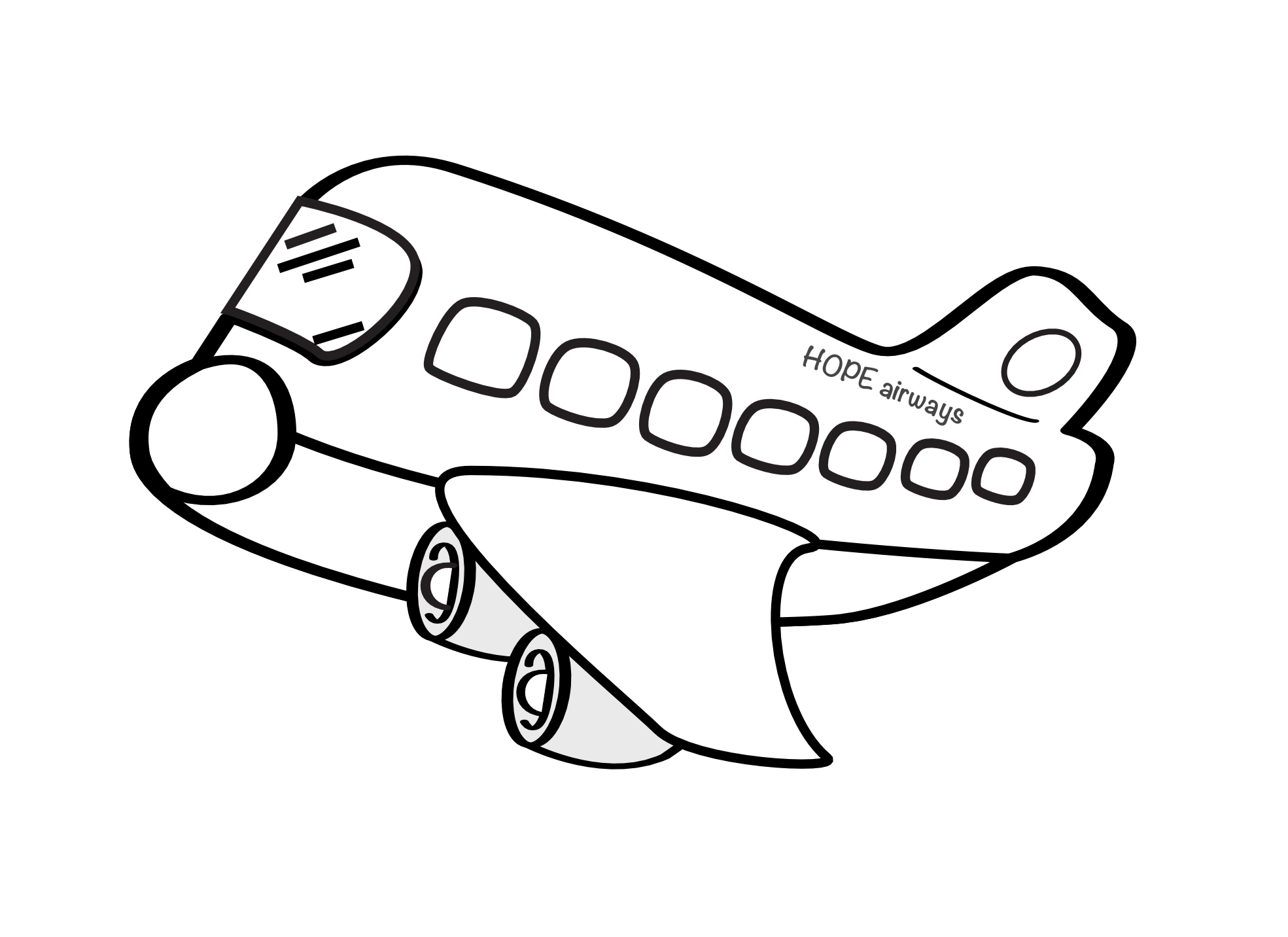 How to draw a simple small airplane - vsafabric