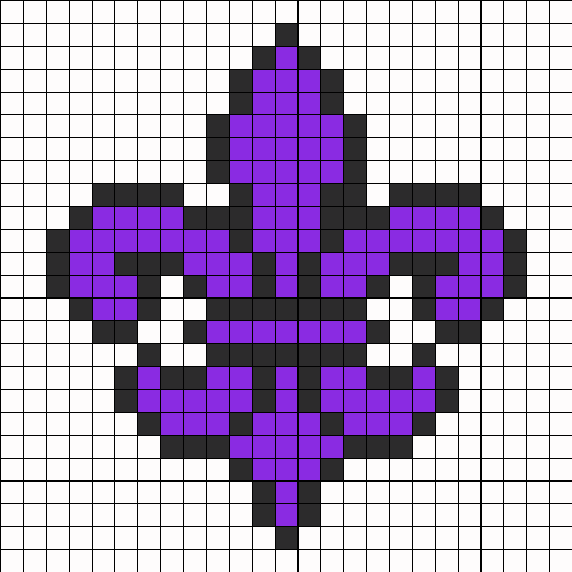 Purple Saints Row Fleur De Lis Perler Bead Pattern | Bead Sprites ...