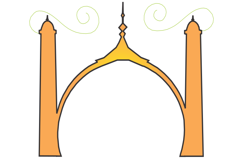 Taj Mahal 2 Tone Clip Art Download