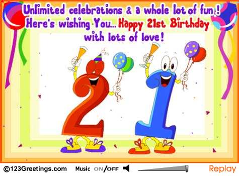 Happy 21st Birthday! Free Milestones eCards, Greeting Cards | 123 ...