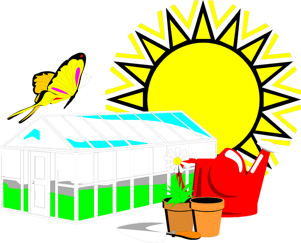 Free Stock Photos | Illustration of a greenhouse and the sun ...