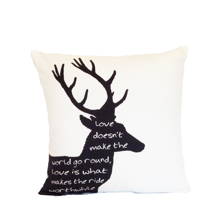 Silhouette deer typography quote love pillow cover throw pillow scrip…