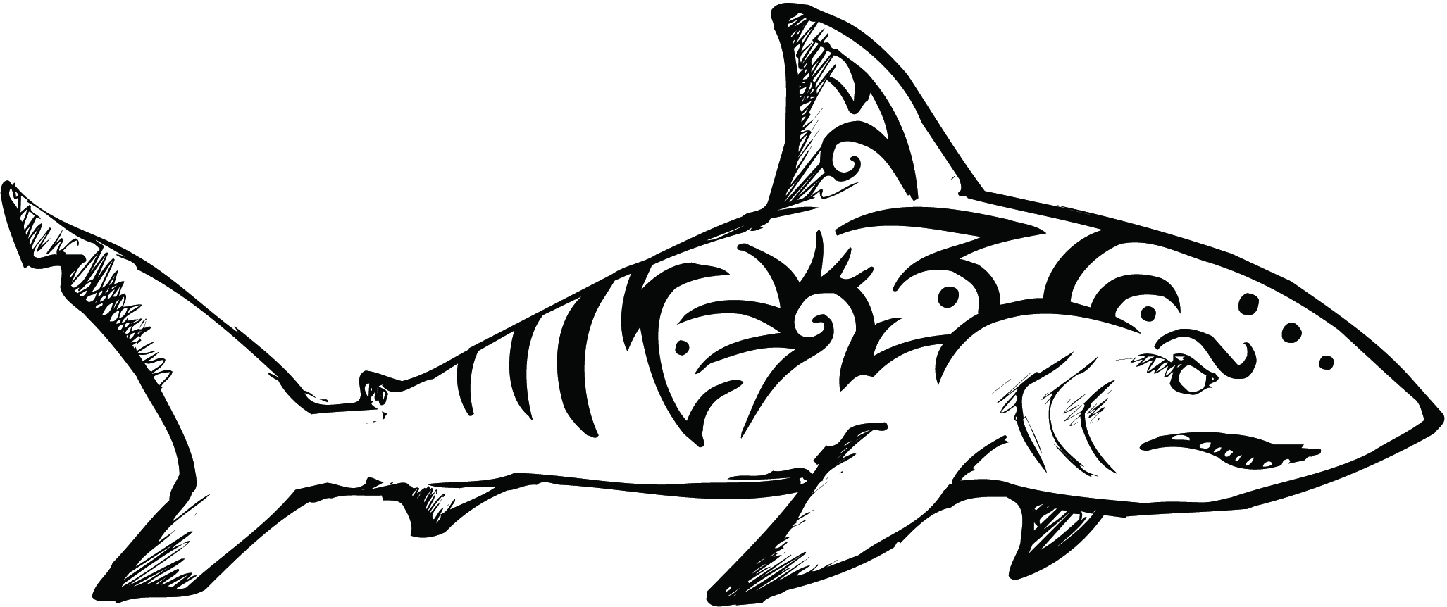 Shark Line Art - ClipArt Best