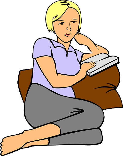 HOME, EDUCATION, PEOPLE, LADY, WOMAN, READING, CARTOON - Public ...