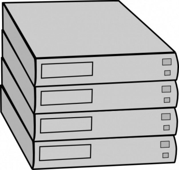 Stacked Servers Without Rack clip art Vector | Free Download