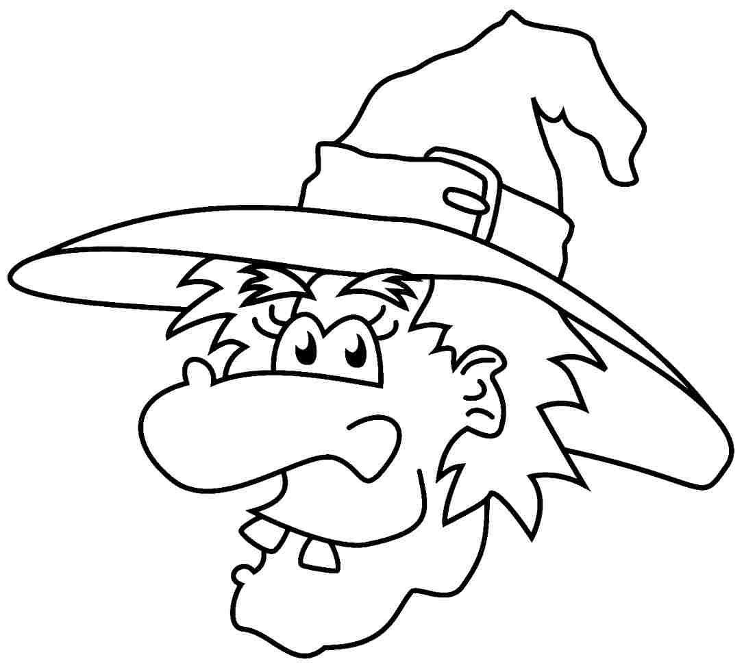 Halloween Witch Coloring Pages Printable Free For Kindergarten #58743.