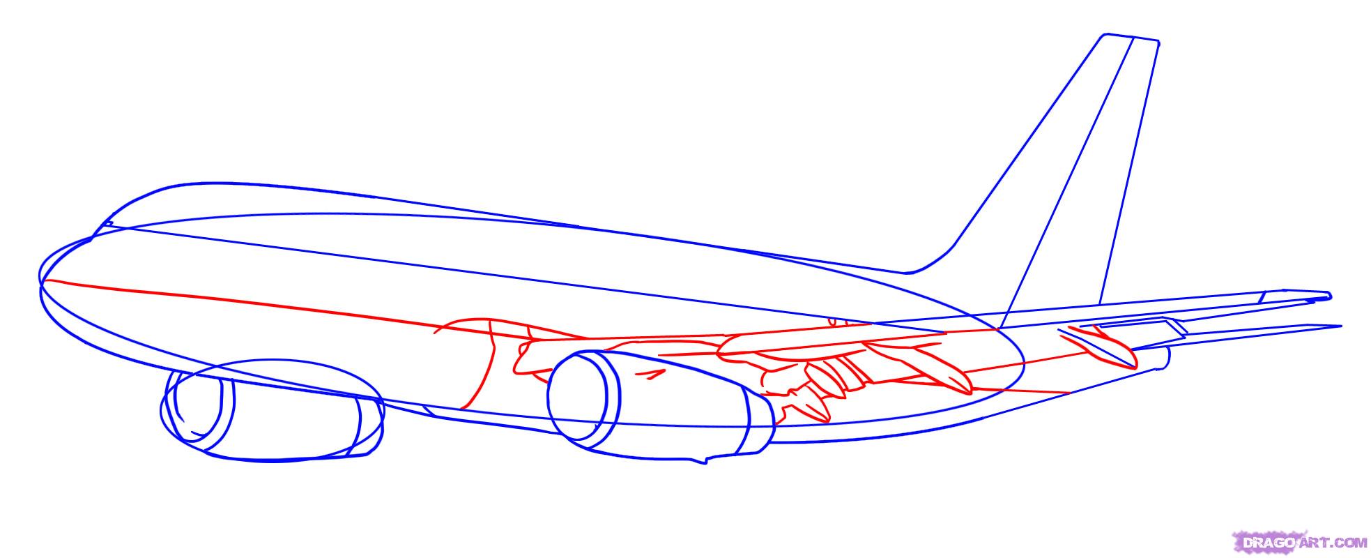 How to Draw an Aeroplane, Step by Step, Airplanes, Transportation ...