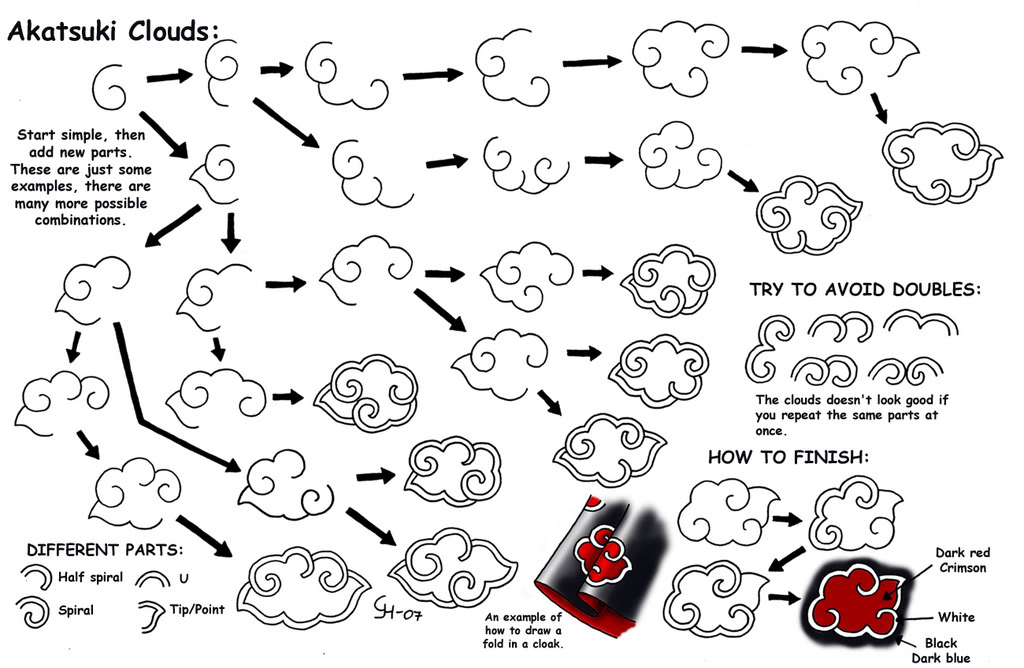 How To Draw Akatsuki Clouds Photo by Gaia_Angel1939 | Photobucket