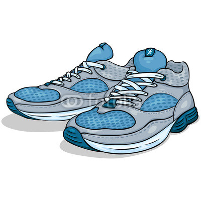 vector color cartoon illustration - running shoes" Stock image and ...