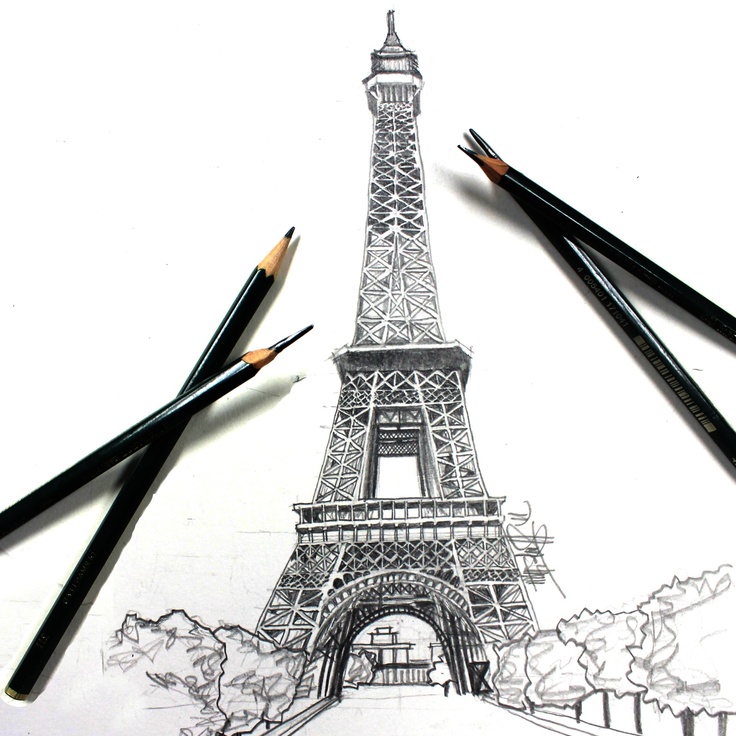 Eiffel tower drawing on Pinterest | Eiffel Towers, Paris and ...
