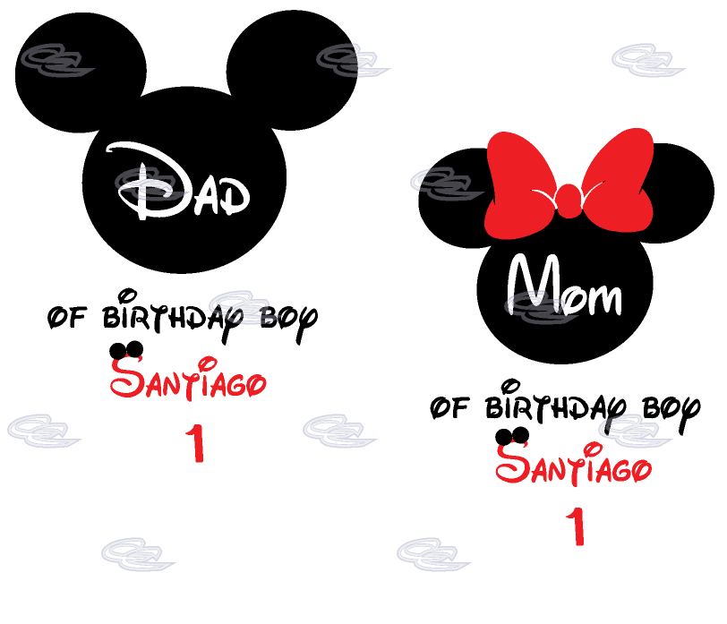 Disney Family Shirts For Dad and Mom Of Birthday Girl (Boy) With ...