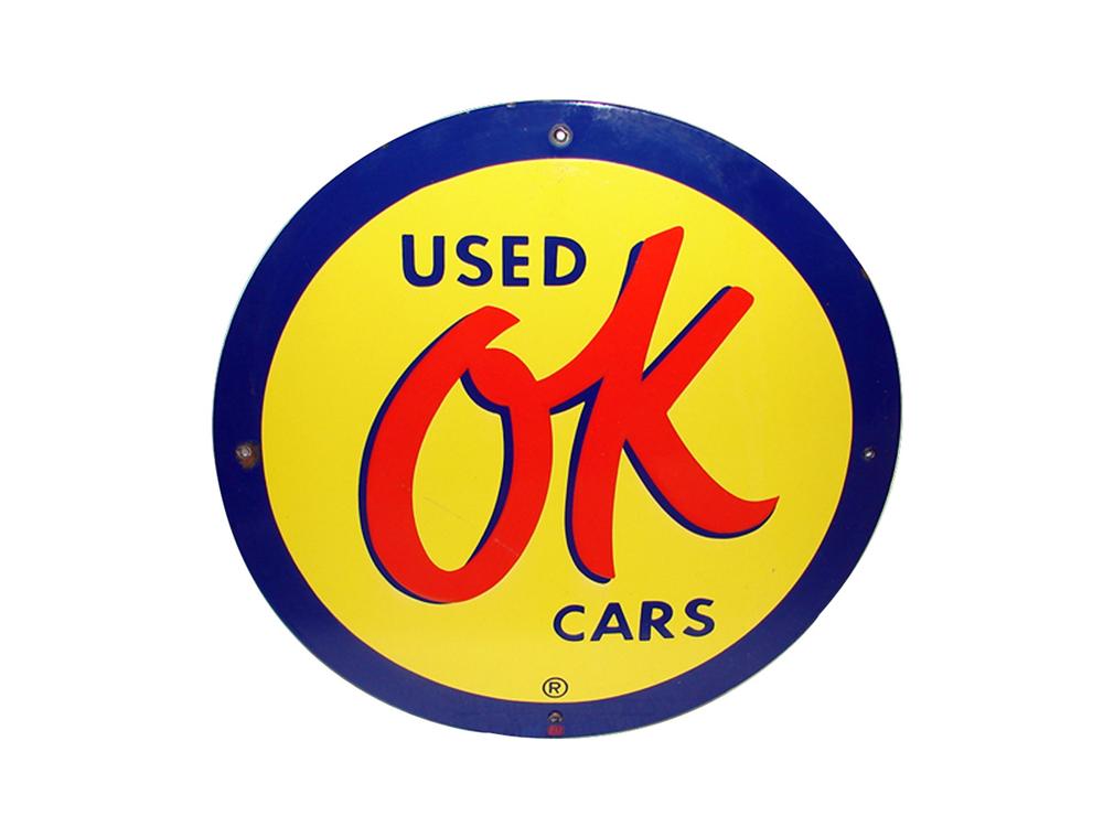 Incredible 1950s Chevrolet OK Used Cars single-sided porcelain ...