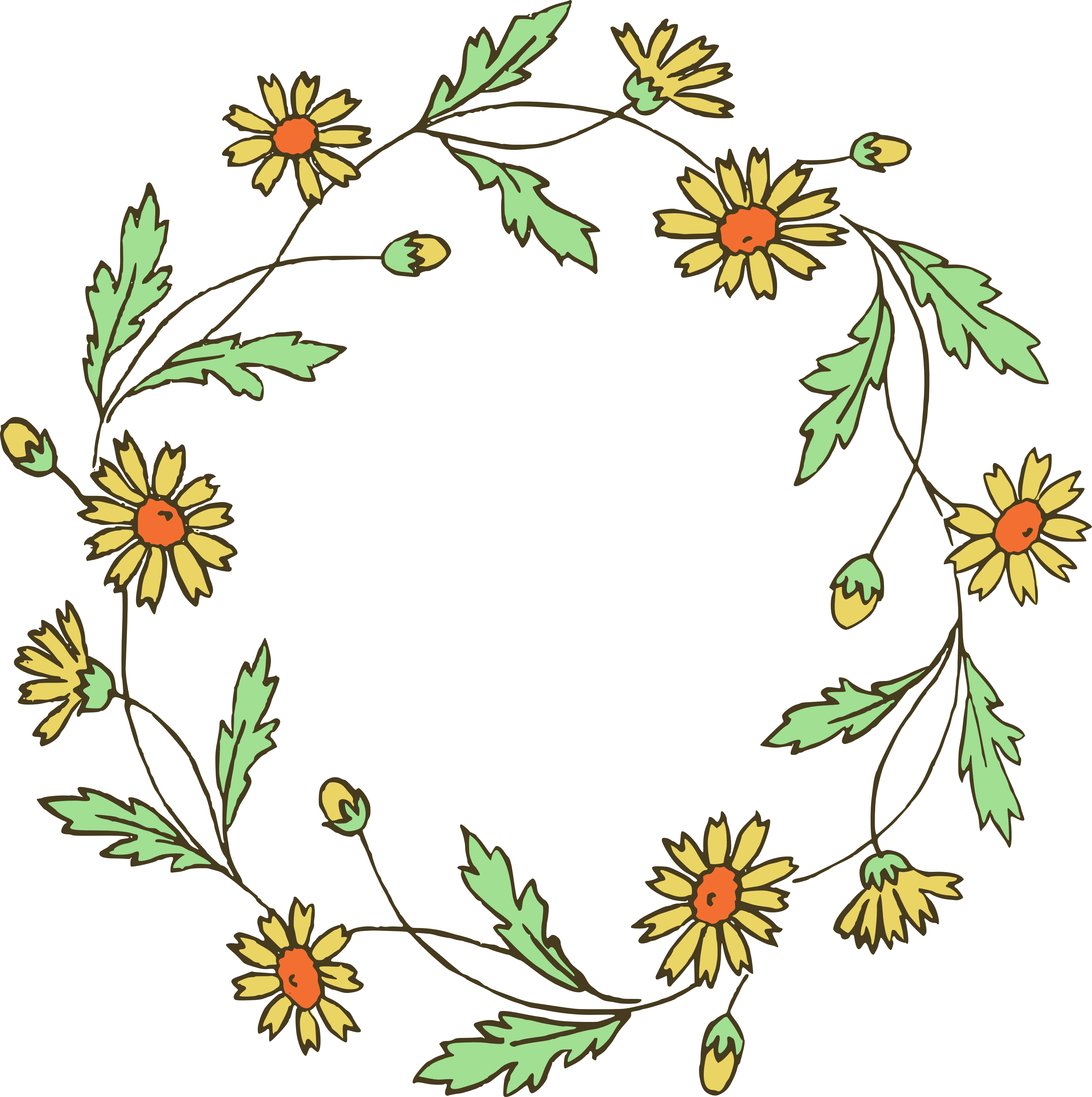 Free Stock Vector & Clip Art - Vintage Wreath with Ribbons and ...