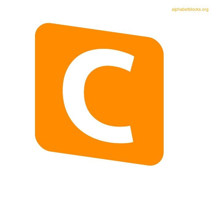 Tiled Block Letter Alphabets in Orange | Alphabet Blocks Org