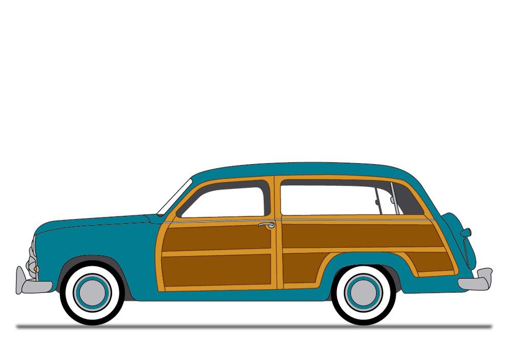Vector Tutorial – 1950 Ford “Woody” station wagon ← Fotolia US