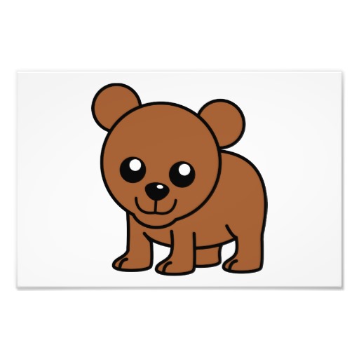 Cute baby bear cartoon photo print | Zazzle