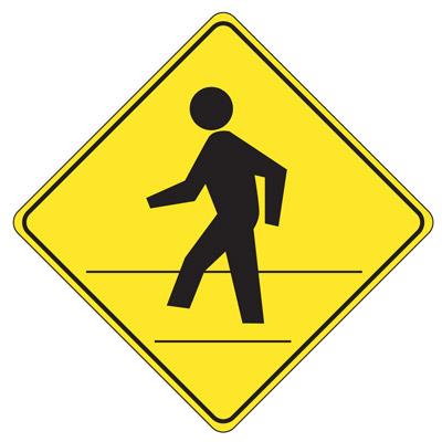 Pedestrian Crossing Graphic Symbol 24" x 24" Reflective Traffic ...