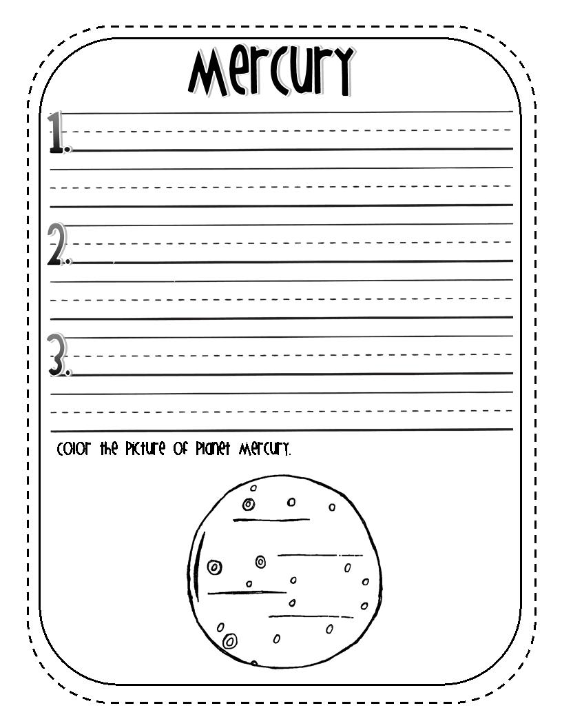 Planets Writing Sheets - Pics about space