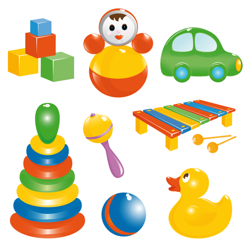 Free Eps Different Baby Toys Mix Vector Set 03 Download Icon ...