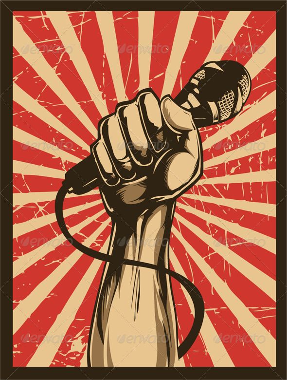 Revolution fist with microphone #GraphicRiver Revolution fist with ...