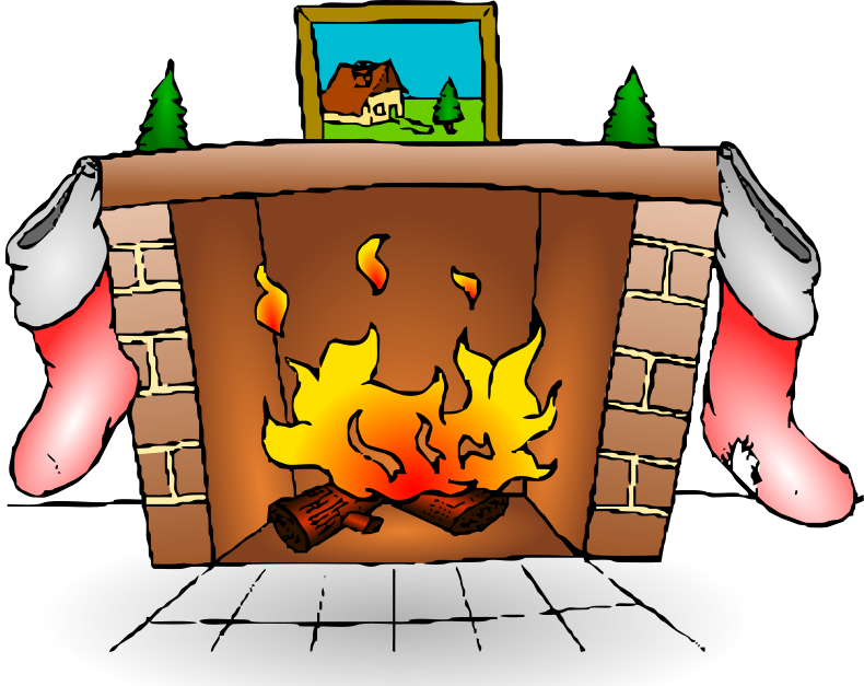 Cartoon Christmas Fireplace