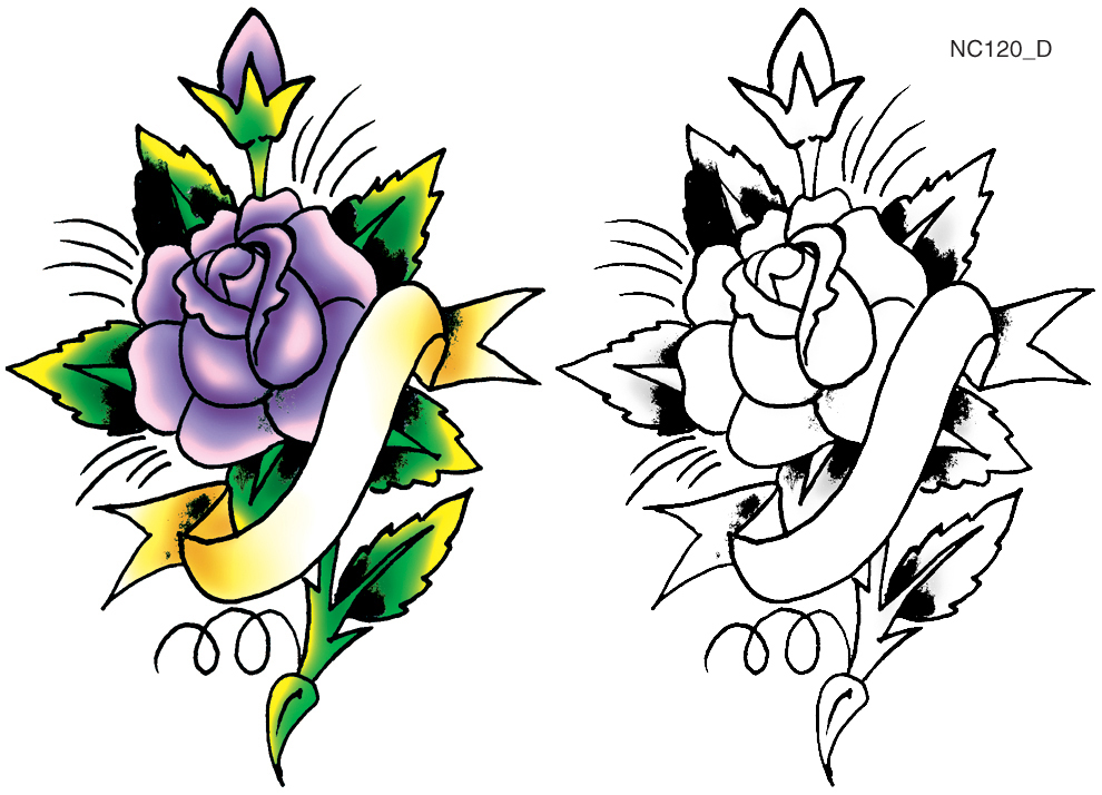 Pin Pickyourink Tattoo Designs Sc206 D Rosesbanners Names Letters ...