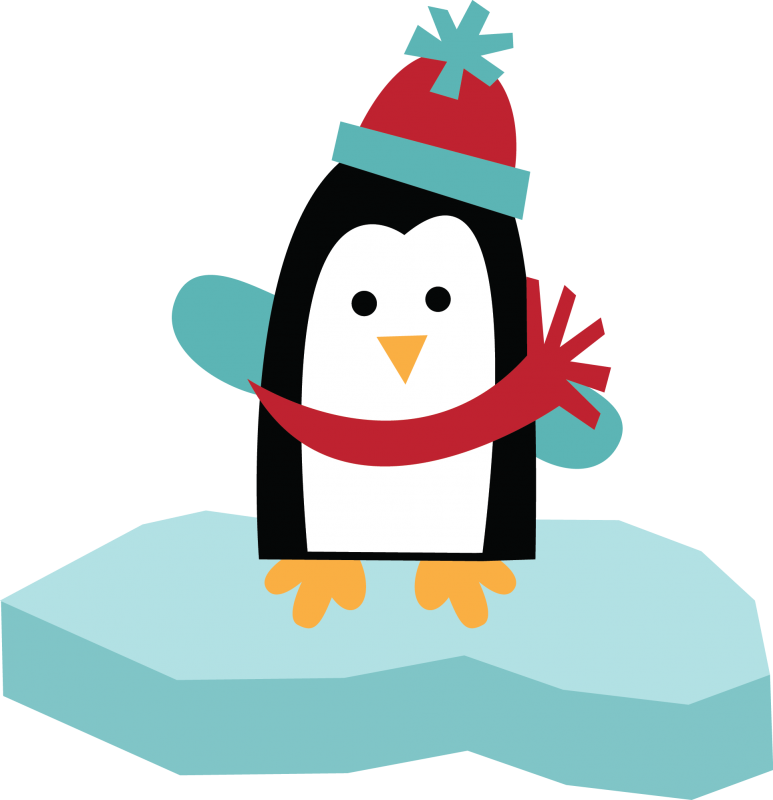 Christmas Penguin Family Clipart