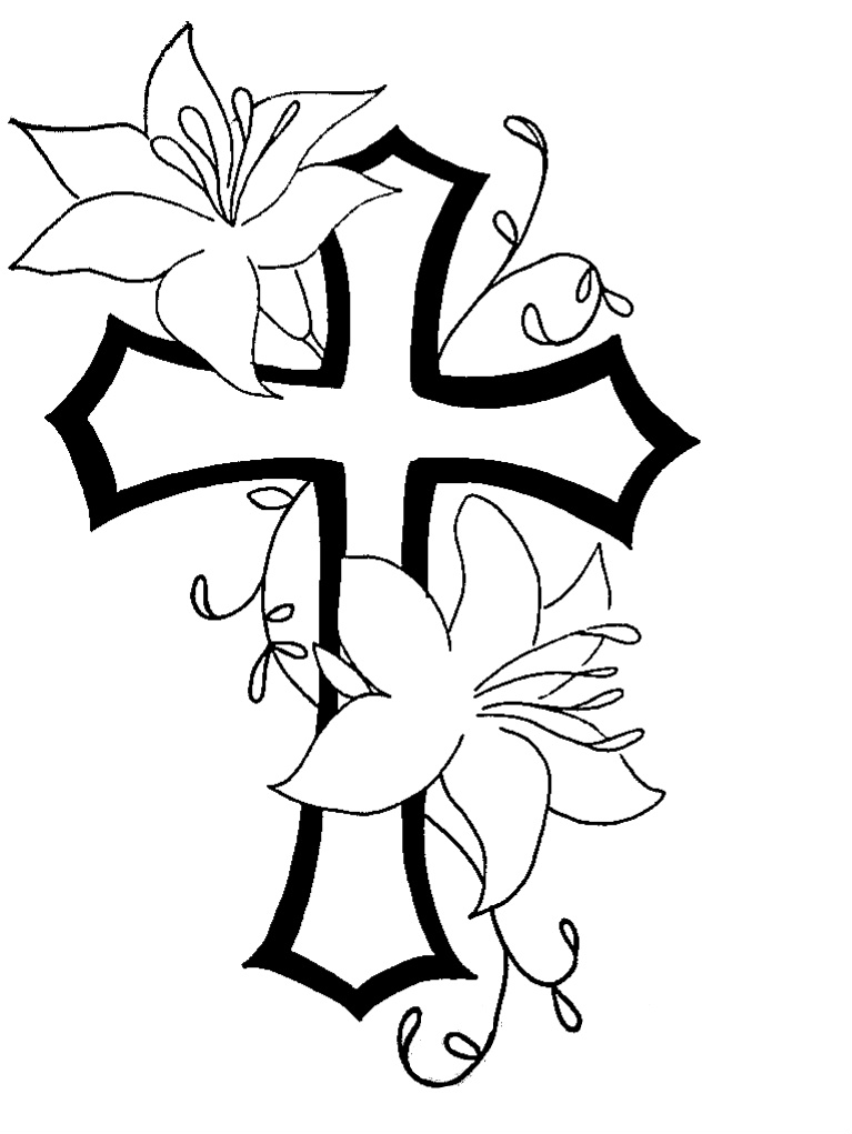 Cross And Flowers Clip Art - Cliparts.co