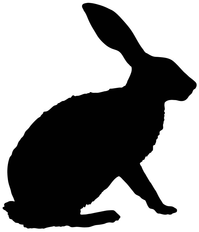 Rabbit Silhouette Bunny Outline Farmyard Animals Wall Sticker Wall ...