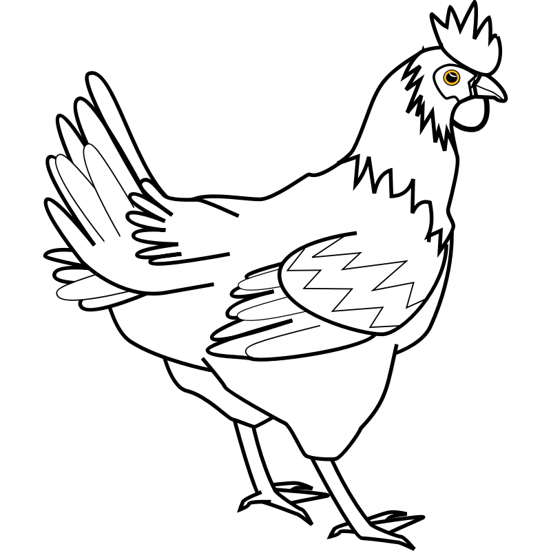 Clipart - chicken line art davidone Chicken