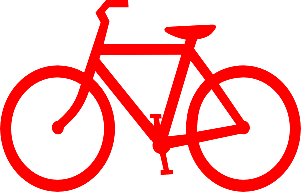 Red Bicycle Outline Clip Art at Clker.com - vector clip art online ...
