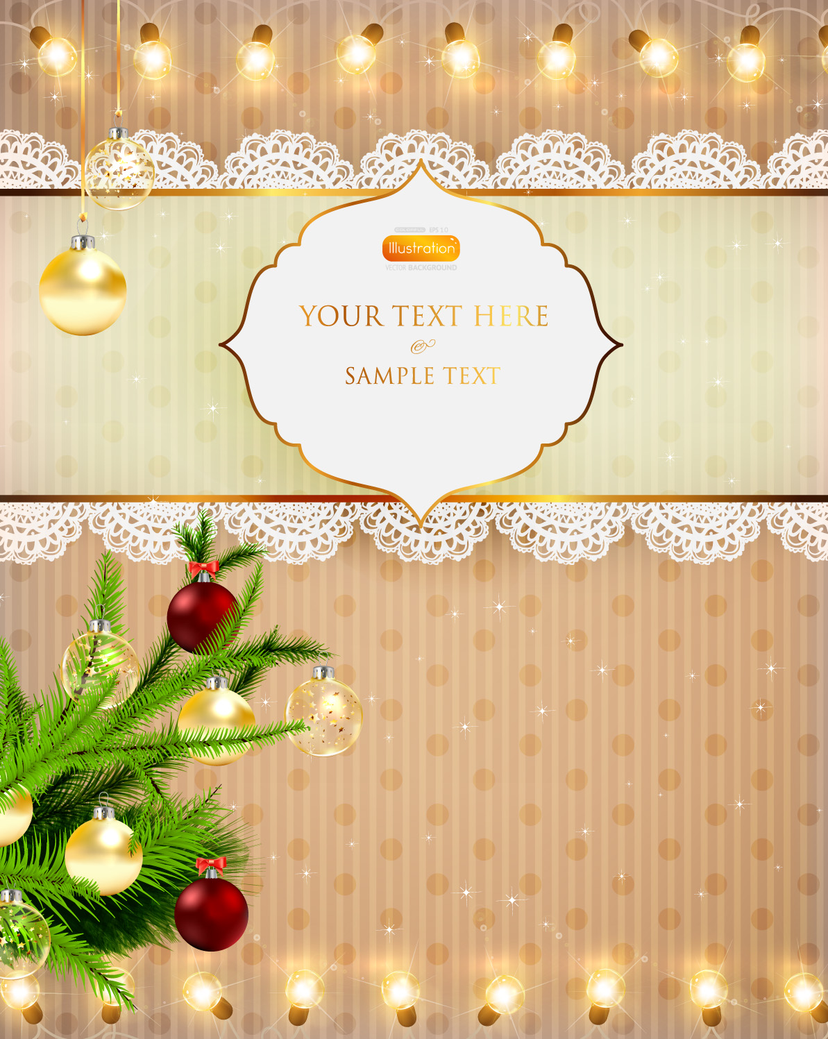 Christmas lights bright background 04 vector Free Vector / 4Vector