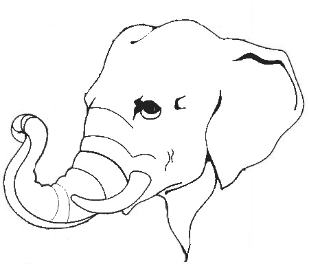 Elephant Head Clipart Black And White - Gallery
