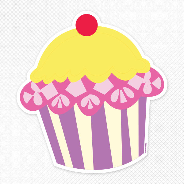 Restickable Cupcake Sticker - Sticker Genius