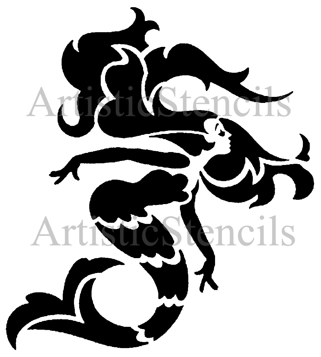 STENCIL Art Deco Mermaid 10x9 by ArtisticStencils on Etsy