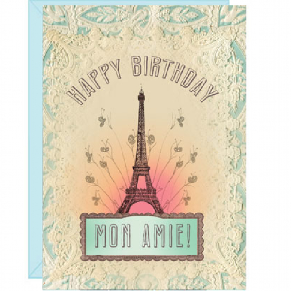 Papaya Art Happy Birthday Mon Amie Blank Greeting Card. Buy Papaya ...
