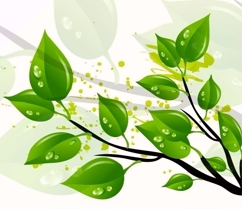Abstract Green Leaves Vector Illustration | Free Vector Graphics ...