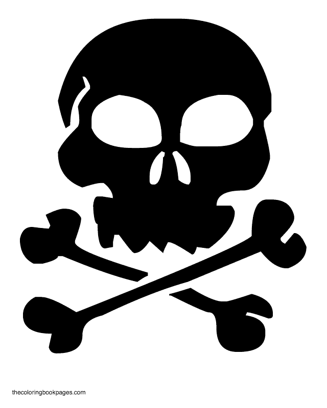 Skull and crossbones - Skull pumpkin carving stencils