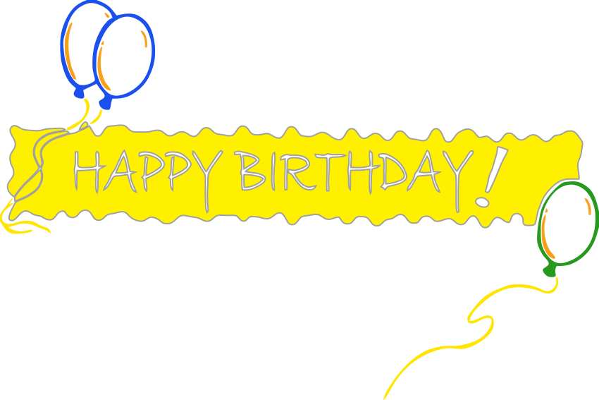 Happy Birthday Banner Yellow Clip Art Download