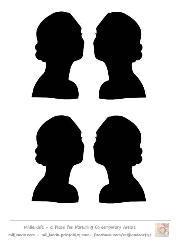 Face Silhouette Templates Printable,Face Stencils,Face Templates ...