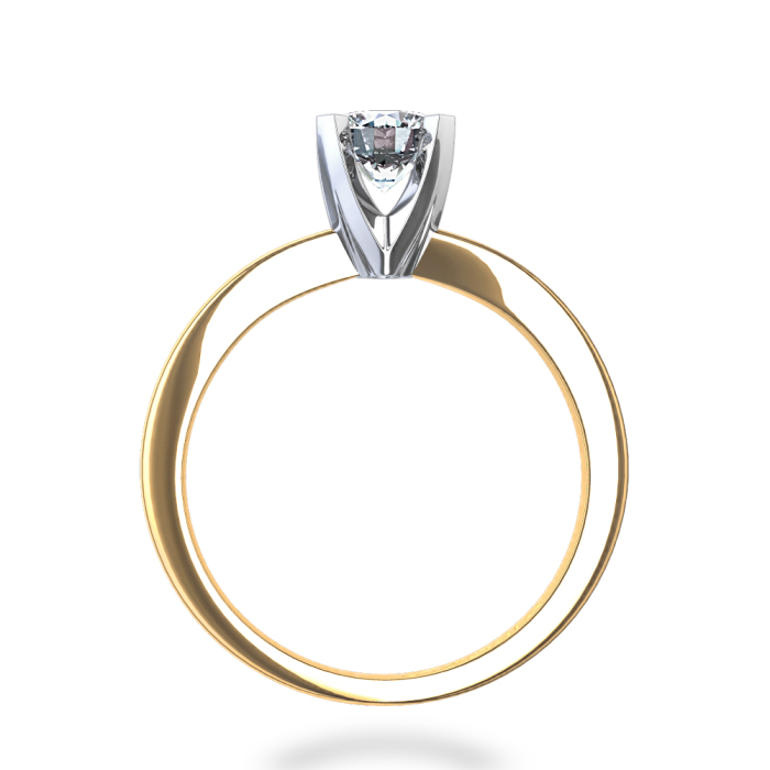 Four Prong 1/4 ctw Diamond Ring in 14k Yellow Gold